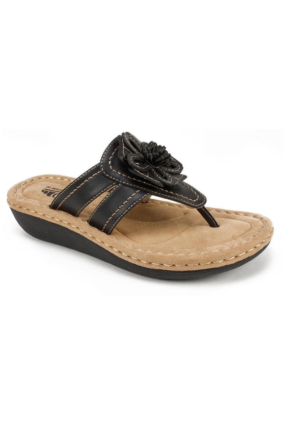 Womens Carnation Faux Leather Slide On Thong Sandals