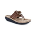 thumbnail image 1 of Cliffs by White Mountain Womens Carnation Faux Leather Slide On Thong Sandals, 1 of 3
