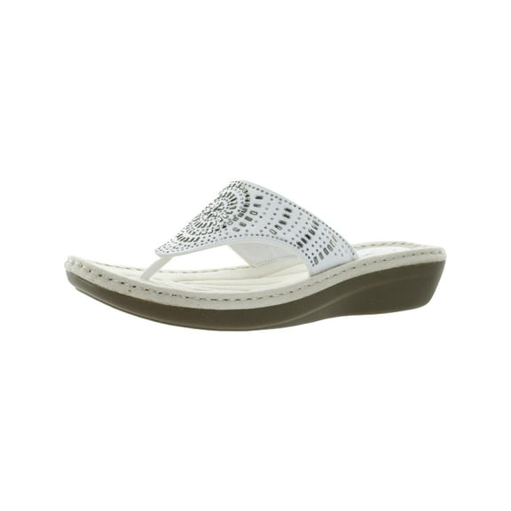 Cliffs By White Mountain Cienna Women's Thong Sandals Color: White Fabric Size: 8.5 WIDE