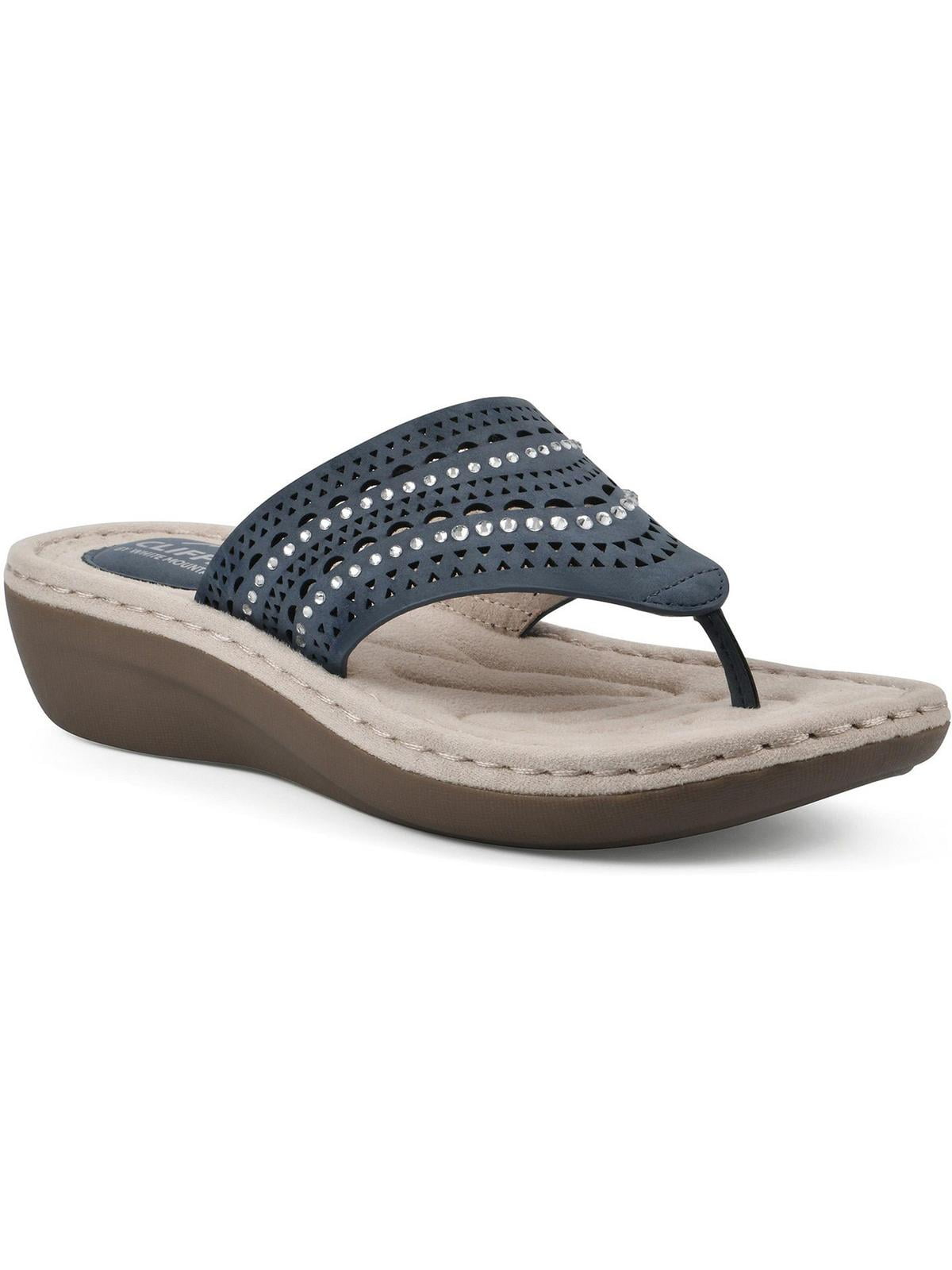 Cliffs by White Mountain Womens Comate Wedge Thong Flip-Flops - Walmart.com