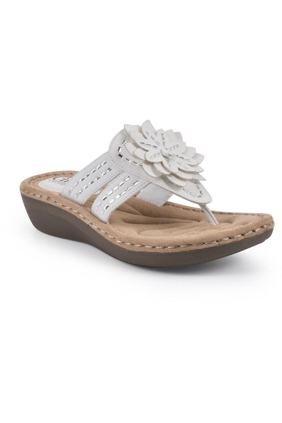 Womens Cupcake II Faux Leather Thong Sandals
