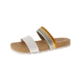 thumbnail image 1 of Cliffs by White Mountain Womens Faux Leather Cushioned Footbed Slide Sandals, 1 of 1