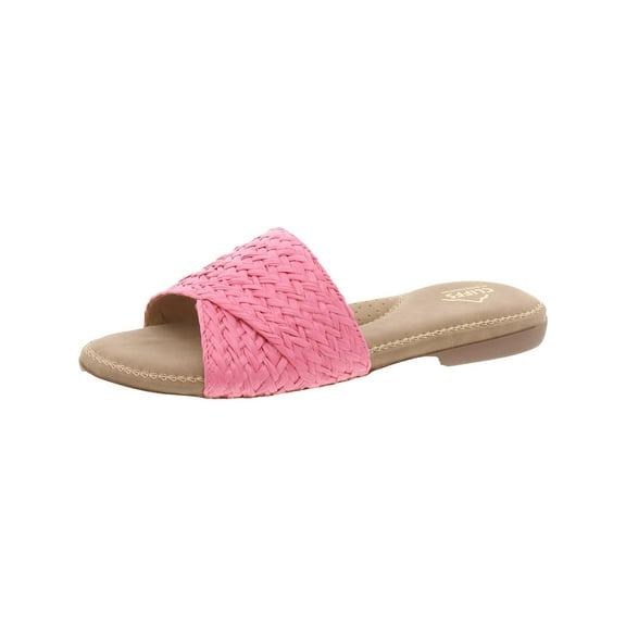 Cliffs by White Mountain Womens Flawless Woven Flat Slide Sandals