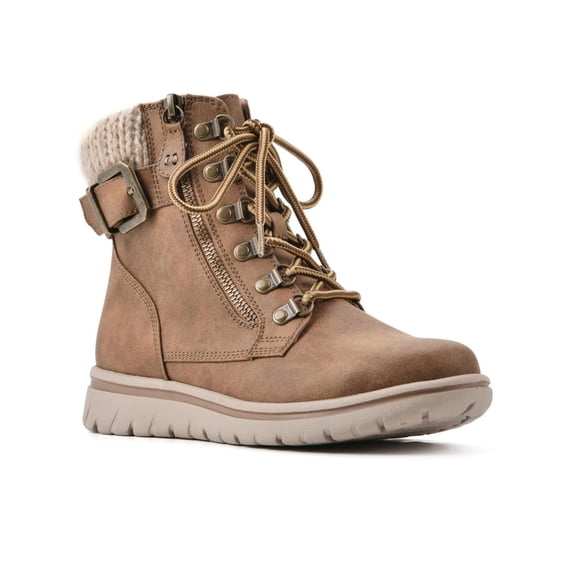 Cliffs by White Mountain Womens Hearty Lace Up Zipper Ankle Boots