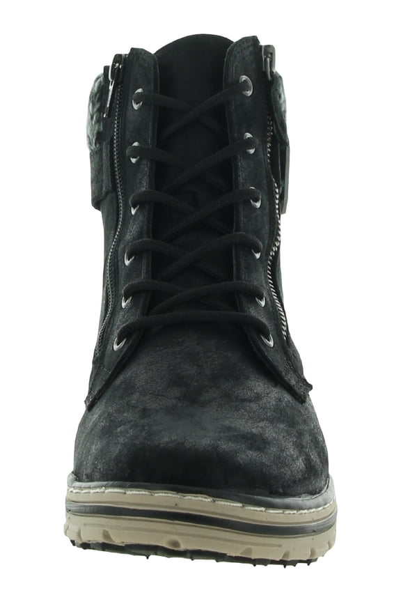 Womens Kelsie Faux Leather Sweater Winter Boots