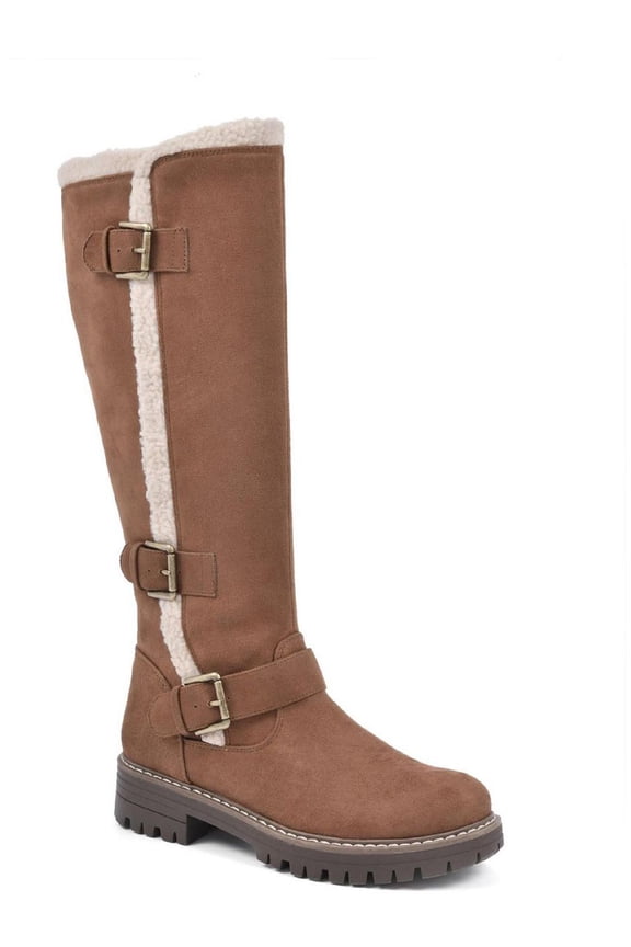 Womens Merritt Microfiber Faux Fur Knee-High Boots