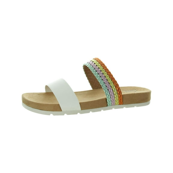 Cliffs by White Mountain Womens Metallic Braided Slide Sandals