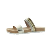 Cliffs by White Mountain Womens Metallic Braided Slide Sandals