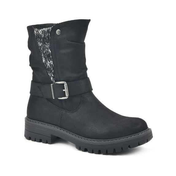 Cliffs by White Mountain Womens Mingle Gathered Lugged Sole Mid-Calf Boots