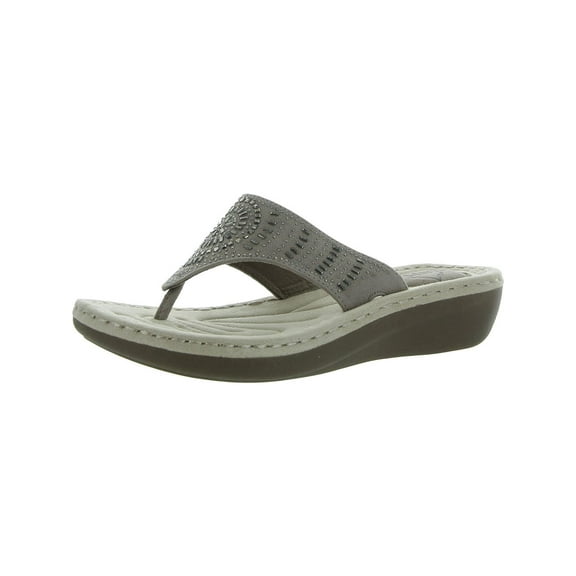 Cliffs by White Mountain Womens Padded Insole Slide Sandals