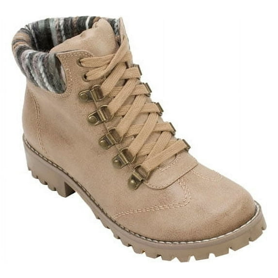 Cliffs by White Mountain Womens Portsmouth Faux Leather Combat & Lace-up Boots