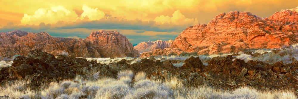 Cliffs in Snow Canyon State Park Washington County Utah USA Canvas Art - Panoramic Images (36 x 12)
