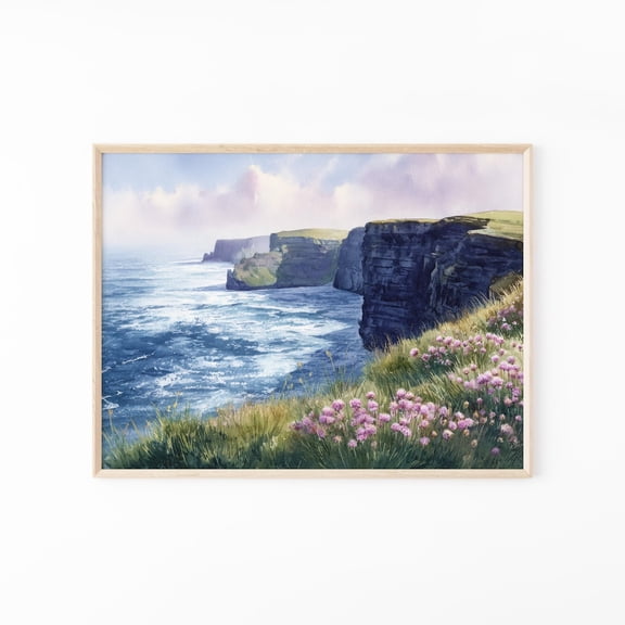 Cliffs of Moher Irish Coastal Landscape Emerald Isle Decor, UNFRAMED Size 16x16