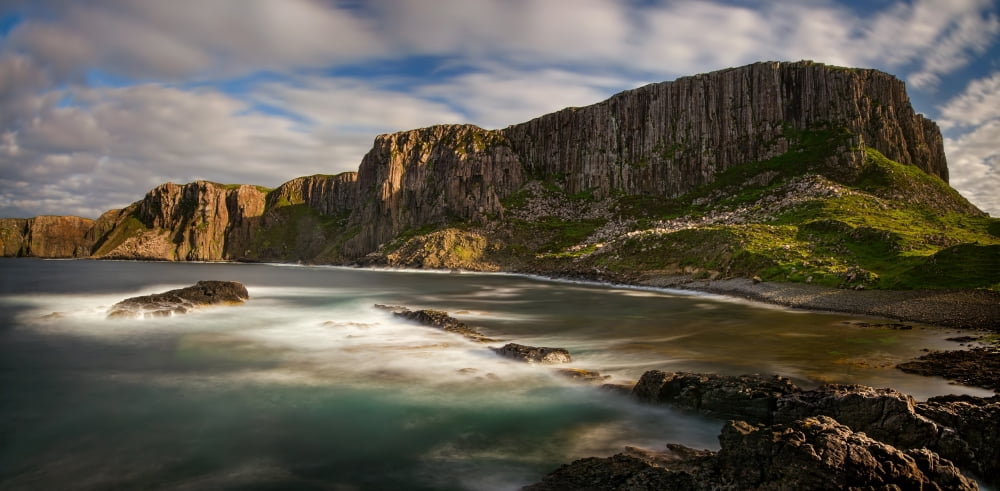 Cliffs of Rubha Hunish cape at sunset Isle of Skye Scotland Canvas Art - Panoramic Images (12 x 24)