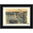 thumbnail image 1 of Cliffs of the wild coast 24x20 Black Ornate Wood Framed Canvas Art by Maufra, Maxime, 1 of 2