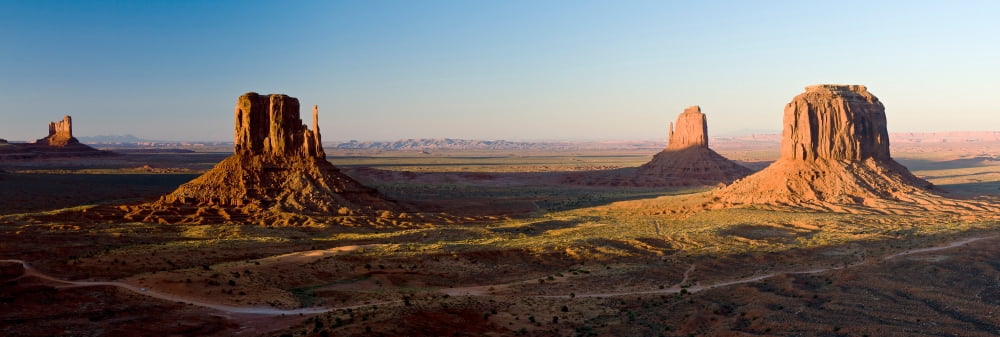 Cliffs on a landscape Monument Valley Monument Valley Tribal Park Utah USA Canvas Art - Panoramic Images (27 x 9)