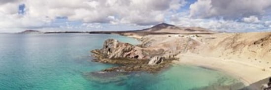 Cliffs on the beach Papagayo Beach Lanzarote Canary Islands Spain Canvas Art - Panoramic Images (36 x 12)