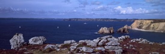 Cliffs on the coast Roadstead of Brest Crozon Peninsula Finistere Brittany France Canvas Art - Panoramic Images (36 x 12)