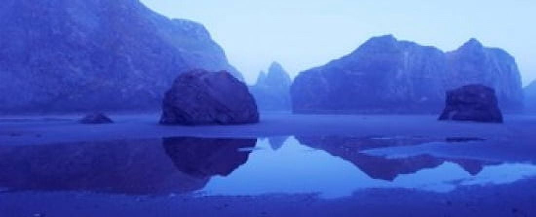 Cliffs on the coast at dawn Meyers Creek Cape Sebastian Coast of California USA Canvas Art - Panoramic Images (15 x 6)