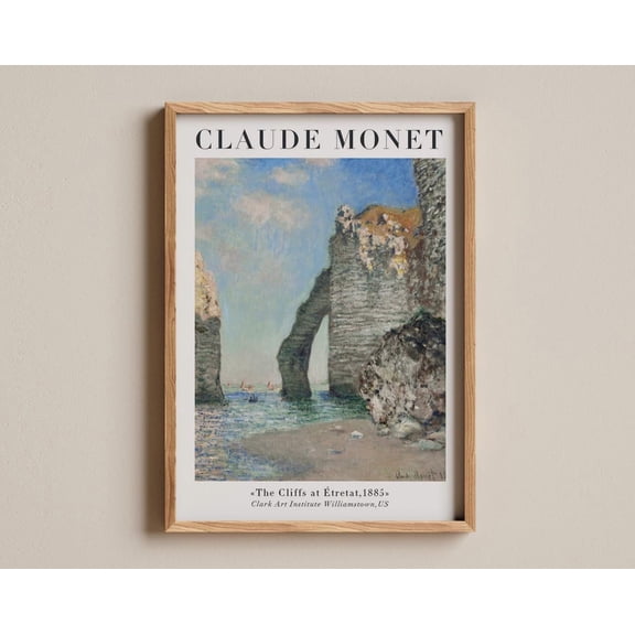 The Cliffs at Étretat print, Claude Monet seascape , French coast art, 1885 Normandy cliff artwork, Monet coastal landscape print Unframed Paper Print
