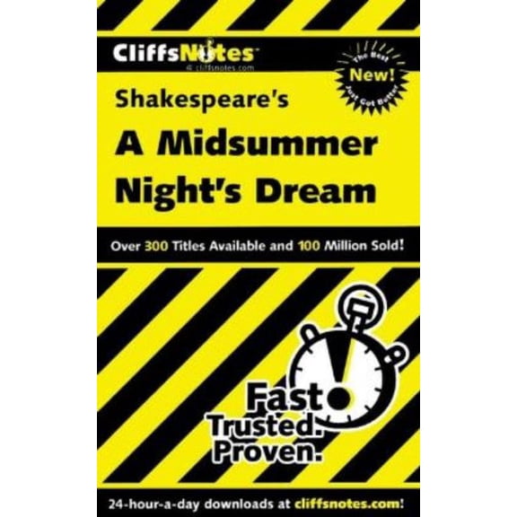 Pre-Owned CliffsNotes on Shakespeare’s A Midsummer Night’s Dream (Dummies Trade) (Paperback) 0764586726 9780764586729