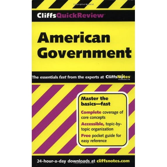 Pre-Owned Cliffsquickreview American Goverment (Cliffs Quick Review) (Paperback) 0764563726 9780764563720