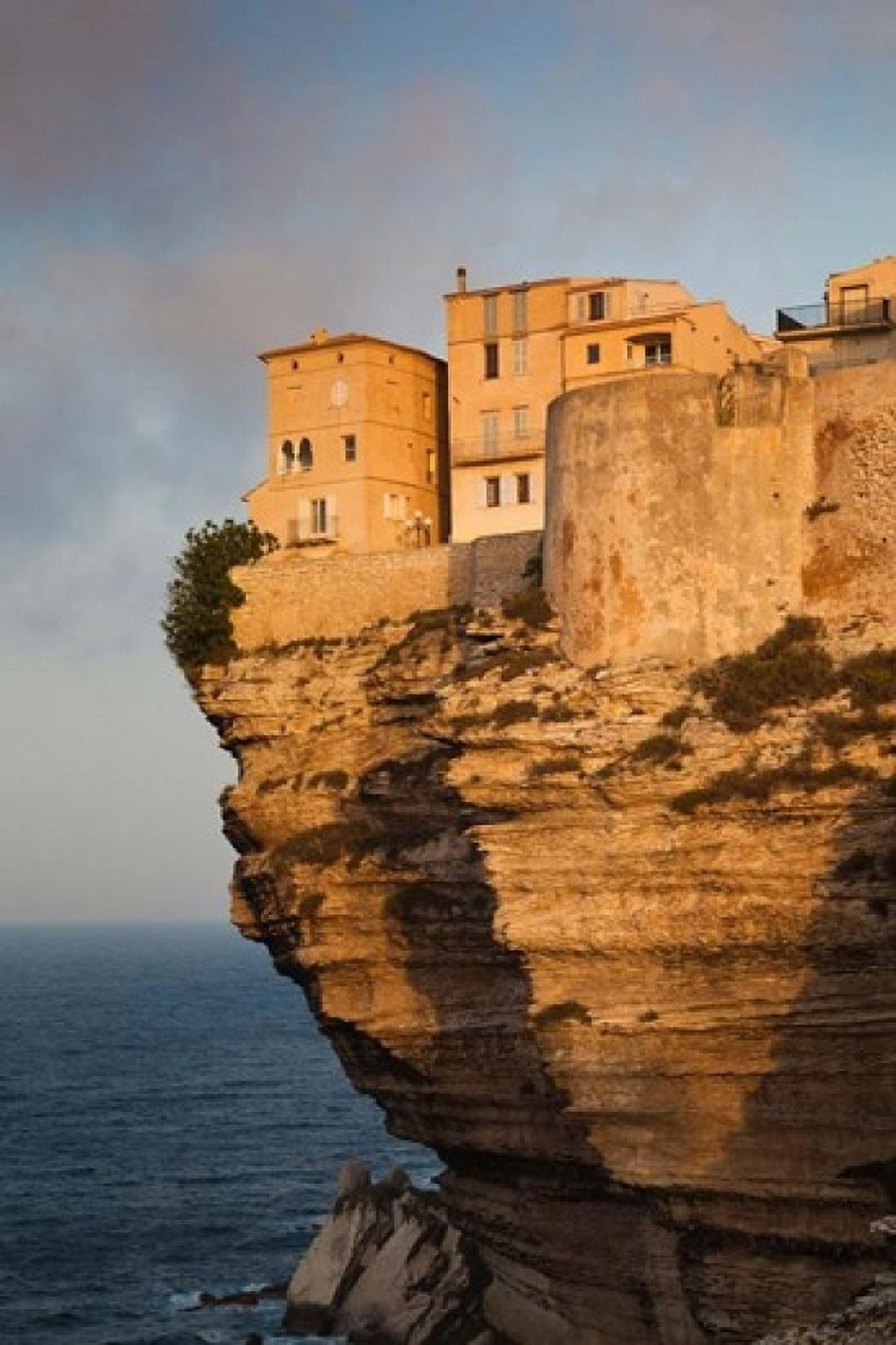 Cliffside Houses at Dawn Canvas Art - Walter Bibikow DanitaDelimont (24 x 36)