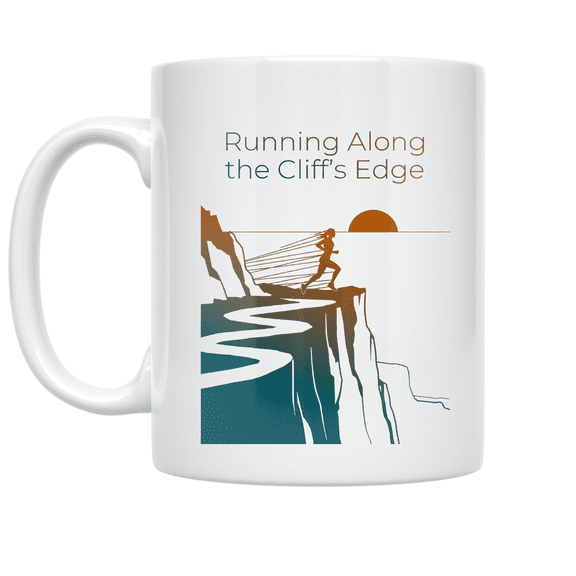 Cliffside Running Design - Trail Runner - 11 oz Ceramic Coffee Mug