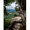 thumbnail image 1 of Cliffside Steps Panoramic Canvas Print Wall Art for Living Room Office Hotel Hallway, 1 of 8