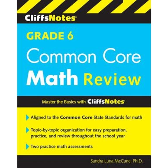 Pre-Owned Cliffsnotes Grade 6 Common Core Math Review (Paperback) 0544373324 9780544373327