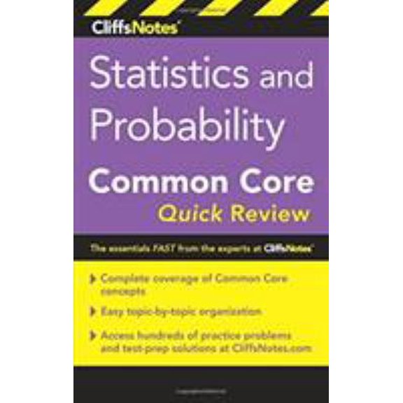 Pre-Owned Cliffsnotes Statistics and Probability Common Core Quick Review (Paperback) 0544734122 9780544734128