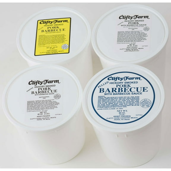 Cliffy Farms Hickory Smoked Pulled Barbeque Pork with Tomato Sauce, 10 Pound -- 1 each.