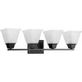 thumbnail image 1 of Clifton Heights Collection Four-Light Modern Farmhouse Matte Black Etched Glass Bath Vanity Light, 1 of 2