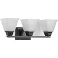 thumbnail image 1 of Clifton Heights Collection Three-Light Modern Farmhouse Matte Black Etched Glass Bath Vanity Light, 1 of 2