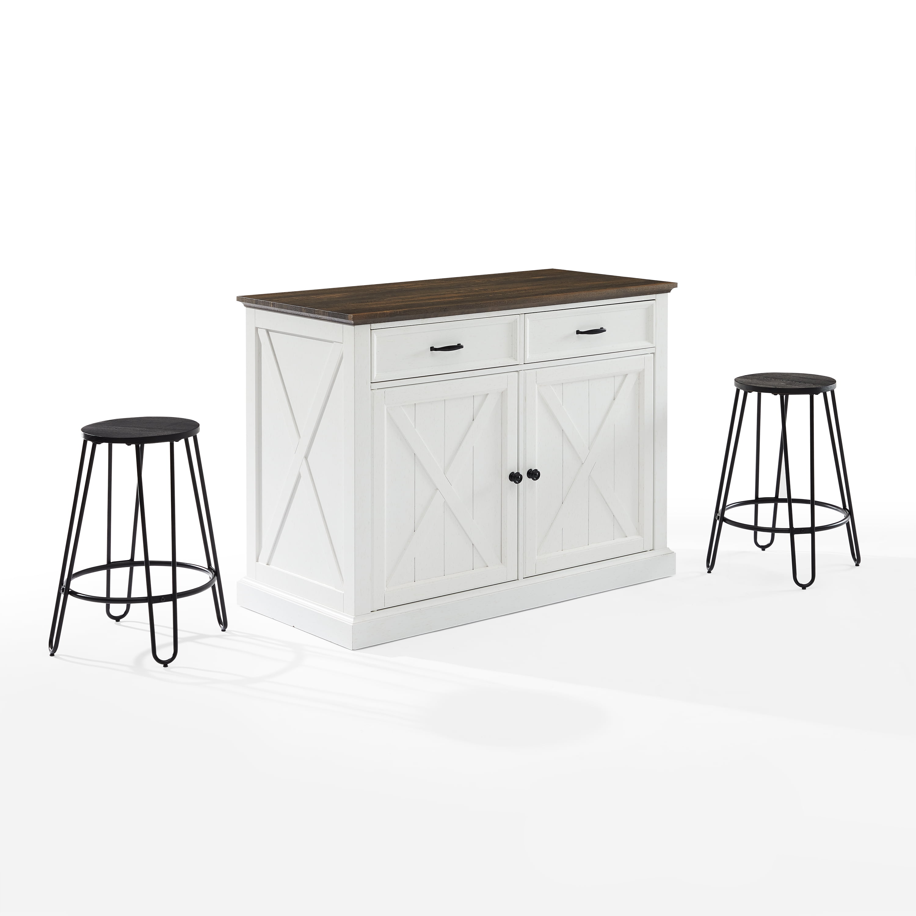 Clifton Kitchen Island with Ava Stool Kitchen Island & 2 Stools