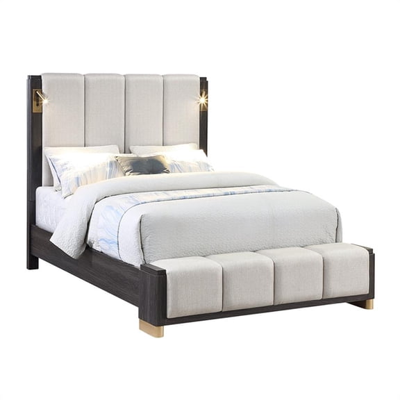 Clifton Queen Bed in Charcoal Gray