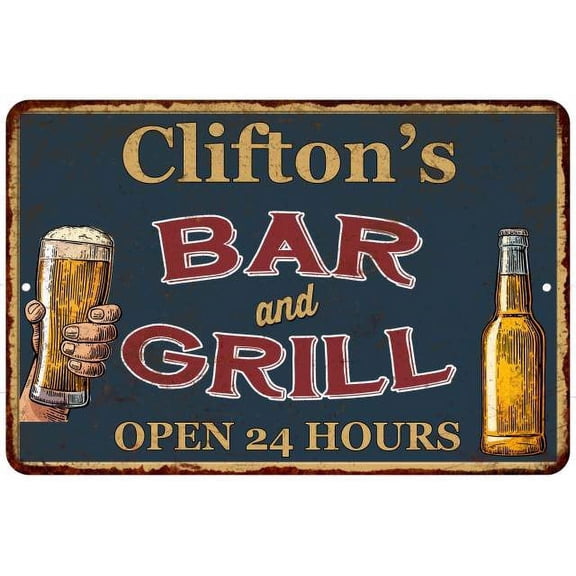 Clifton's Green Bar and Grill Metal Sign 8x12 Decor 108120044850