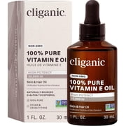 Cliganic 100% Pure Vitamin E Oil for Skin, Hair & Face - 30,000 IU, Non-GMO Verified | Natural D-Alpha Tocopherol