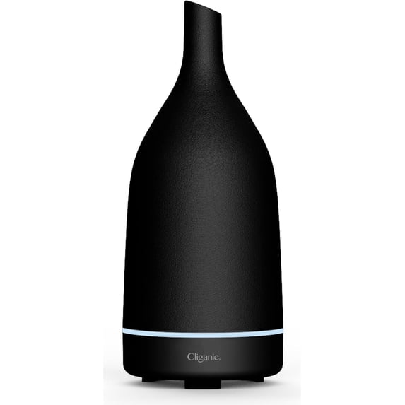Cliganic Ceramic Aromatherapy Diffuser, 7 Color Lights & Auto Shut Off, Cool Mist Oil Diffuser, Black