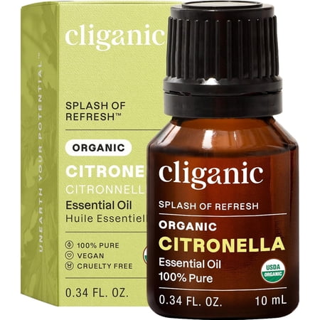 Cliganic Organic Bergamot Essential Oil, 100% Pure Natural for Aromatherapy | Non-GMO Verified