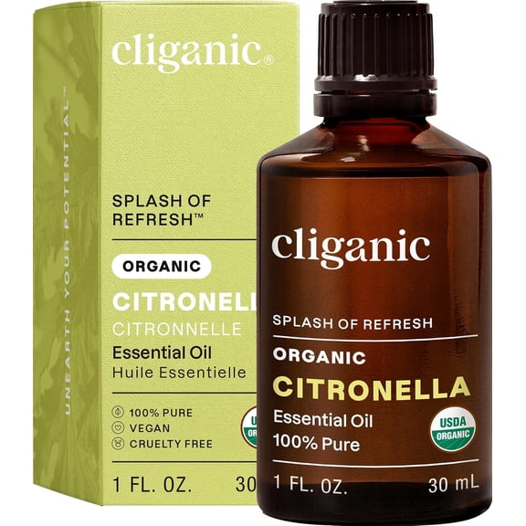 Cliganic Organic Citronella Essential Oil - 100% Pure Natural for Aromatherapy Diffuser