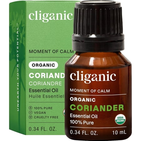 Cliganic Organic Coriander Seed Essential Oil, 100% Pure Natural for Aromatherapy | Non-GMO Verified