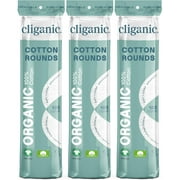 Cliganic Organic Cotton Rounds (500 Count) Makeup Remover Pads, Hypoallergenic, Lint-Free | 100% Pure Cotton