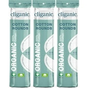 Cliganic Organic Cotton Rounds (500 Count) Makeup Remover Pads, Hypoallergenic, Lint-Free | 100% Pure Cotton