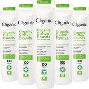 Cliganic Organic Cotton Rounds (500 Count) Makeup Remover Pads, Hypoallergenic, Lint-Free | 100% Pure Cotton