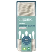 Cliganic Organic Cotton Swabs, 500 Count
