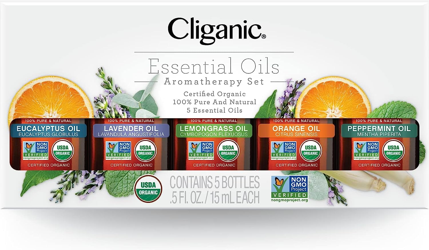 Cliganic USDA Organic Aromatherapy Essential Oils Set Top 8 100% Pure  Natural