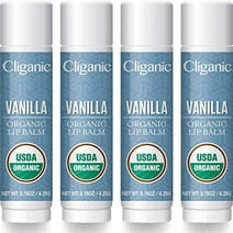 Cliganic Organic Lip Balm - Vanilla (Pack of 4)