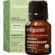 Cliganic Organic Rosemary Oil, Pure Rosemary Essential Oil for Diffusers and Aromatherapy, Non-GMO, 0.34 fl oz