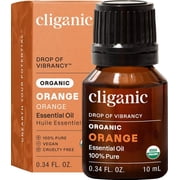 Cliganic Organic Sweet Orange Essential Oil, 10ml - 100% Pure Natural